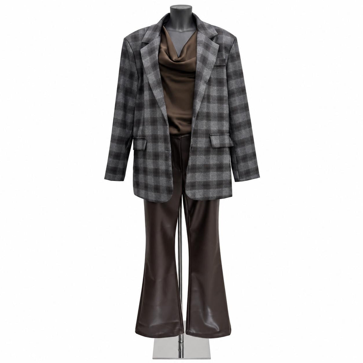 Blazer Grigio a Quadri