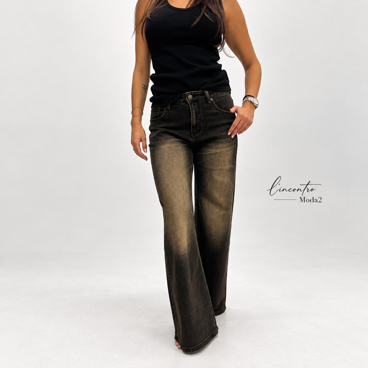 Jeans nero con sfumatura