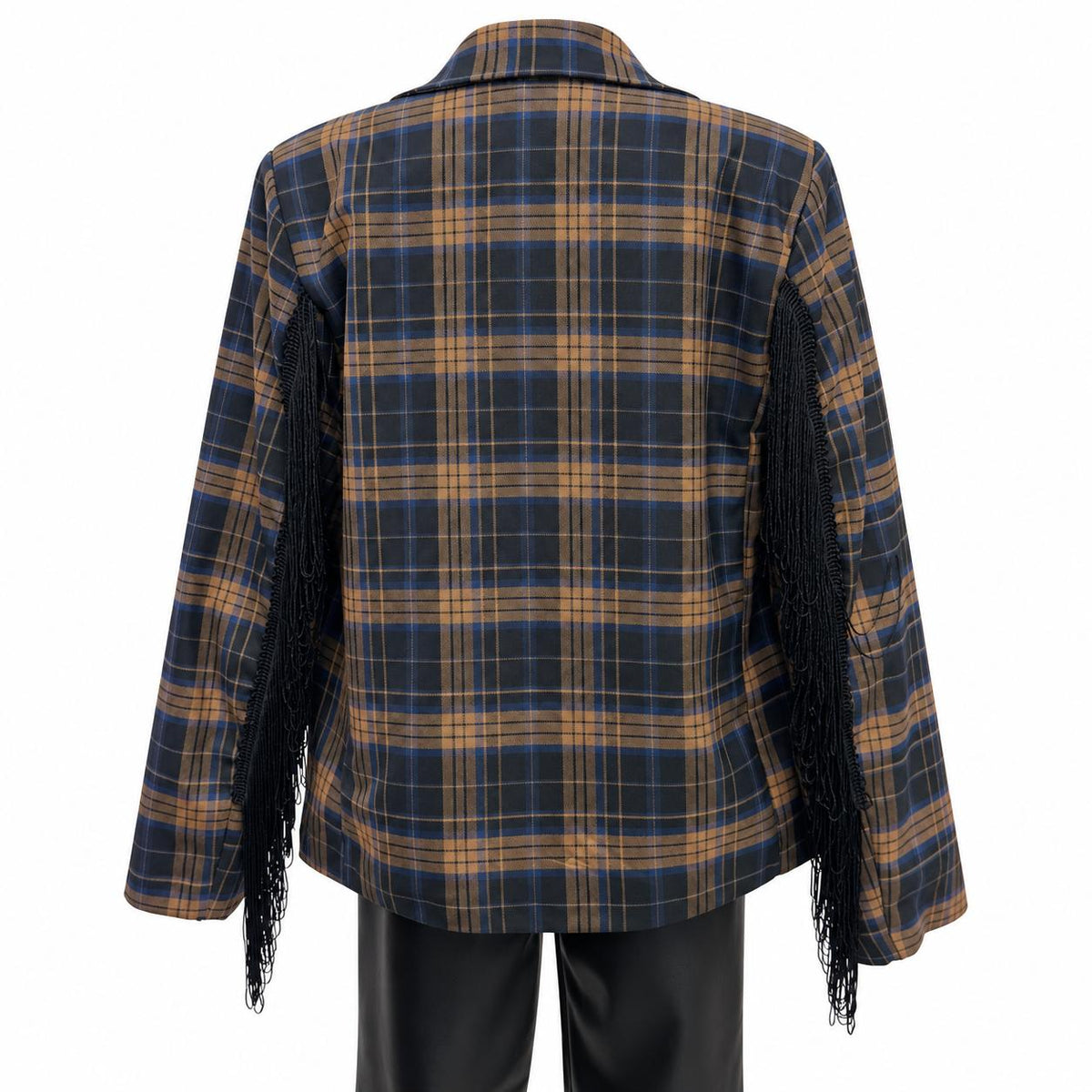Blazer tartan vista posteriore